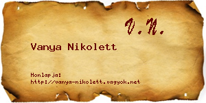 Vanya Nikolett névjegykártya