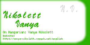 nikolett vanya business card